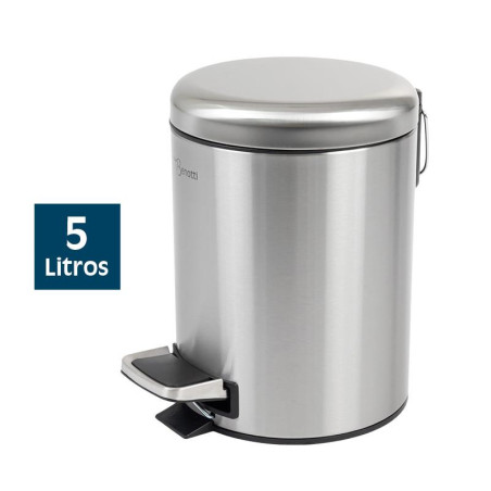 PAPELERA DE BANO INOX 5 LITROS ACABADO BRILLO BENOTTI