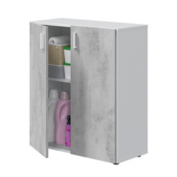 ARMARIO MULTIUSOS BAJO 92X80X37CM BL ARTIK CEMENTO MOMI