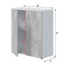 ARMARIO MULTIUSOS BAJO 92X80X37CM BL ARTIK CEMENTO MOMI
