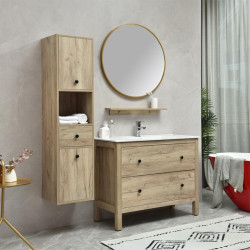 MUEBLE BANO SERIE LIRIO GABINETE 100X48X82CM ESPEJO 75X75CM BENOTTI