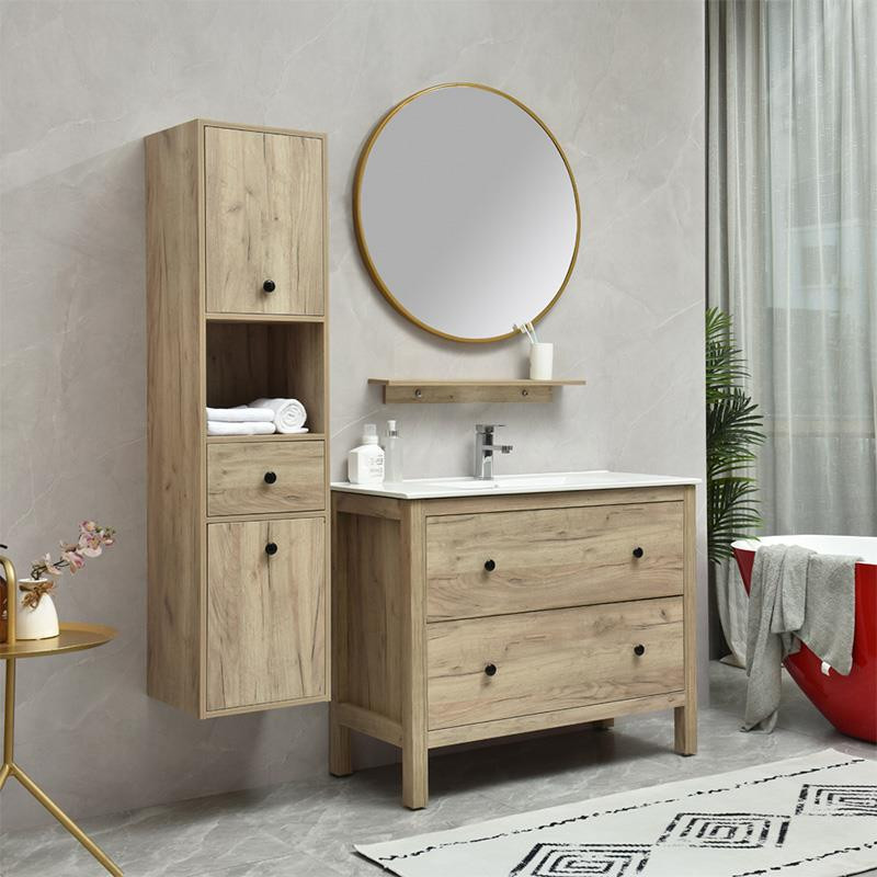 MUEBLE BANO SERIE LIRIO GABINETE 100X48X82CM ESPEJO 75X75CM BENOTTI