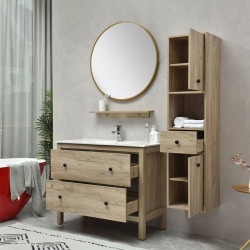 MUEBLE BANO SERIE LIRIO GABINETE 100X48X82CM ESPEJO 75X75CM BENOTTI