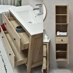 MUEBLE BANO SERIE LIRIO GABINETE 100X48X82CM ESPEJO 75X75CM BENOTTI