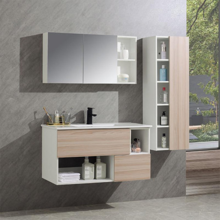 MUEBLE BANO SERIE GARDENIA GABINETE 100X46X54CM ESPEJO 100X50X15CM BENOTTI