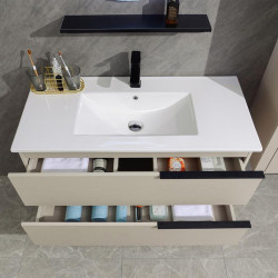 MUEBLE BANO SERIE AZUCENA GABINETE 100X46X50CM ESPEJO 70X70CM BENOTTI