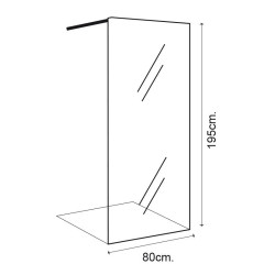 MAMPARA DUCHA PANEL 1 HOJA CRISTAL FIJO SERIE MIAMI BENOTTI 195X80CM 8MM