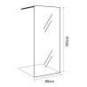 MAMPARA DUCHA PANEL 1 HOJA CRISTAL FIJO SERIE MIAMI BENOTTI 195X80CM 8MM
