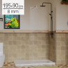 MAMPARA DUCHA PANEL 1 HOJA CRISTAL FIJO SERIE MIAMI BENOTTI 195X90CM 8MM