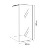 MAMPARA DUCHA PANEL 1 HOJA CRISTAL FIJO SERIE MIAMI BENOTTI 195X90CM 8MM