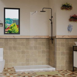 MAMPARA DUCHA PANEL 1 HOJA CRISTAL FIJO SERIE MIAMI BENOTTI 195X100CM 8MM