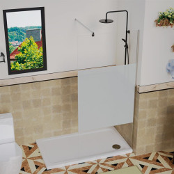 MAMPARA DUCHA PANEL 1 HOJA CRISTAL FIJO SERIE MIAMI BENOTTI 195X70CM 8M