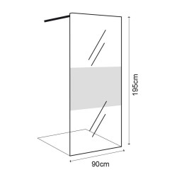 MAMPARA DUCHA 1 HOJA CRISTAL FIJO SERIE MIAMI BENOTTI 195X90CM 8MM