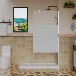MAMPARA DUCHA 1 HOJA CRISTAL FIJO SERIE MIAMI BENOTTI 195X100CM 8MM