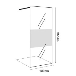 MAMPARA DUCHA 1 HOJA CRISTAL FIJO SERIE MIAMI BENOTTI 195X100CM 8MM