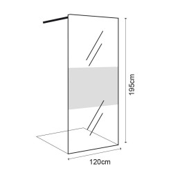 MAMPARA DUCHA 1 HOJA CRISTAL FIJO SERIE MIAMI BENOTTI 195X120CM 8MM