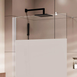 MAMPARA DUCHA 1 HOJA CRISTAL FIJO SERIE MIAMI BENOTTI 195X140CM 8MM