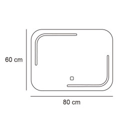 ESPEJO DE BANO LED 80X60 CM SERIE CURAZAO BENOTTI
