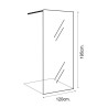 MAMPARA DUCHA PANEL 1 HOJA CRISTAL FIJO SERIE MIAMI BENOTTI 195X120CM 8MM