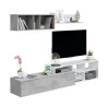 MODULO SALON TV CEMENTO BLANCO ARTIK KALI REVERSIBLE MOMI
