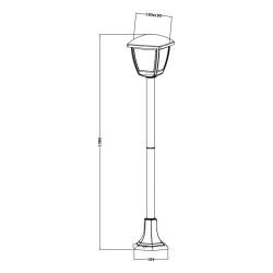 FAROLA EXTERIOR SERIE TIVOLI 106X19X164 CM AIRMEC