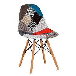 SILLA ESTILO NORDICO 45X50X79CM PATCHWORK SERIE FINLANDIA MOMI