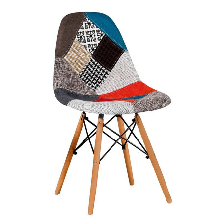 SILLA ESTILO NORDICO 45X50X79CM PATCHWORK SERIE FINLANDIA MOMI