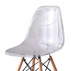 SILLA ESTILO NORDICO 45X50X79CM TRANSPARENTE SERIE FINLANDIA MOMI