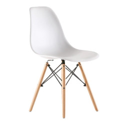 SILLA ESTILO NORDICO 45X50X79CM BLANCA SERIE FINLANDIA MOMI