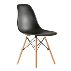 SILLA ESTILO NORDICO 45X50X79CM NEGRA SERIE FINLANDIA MOMI