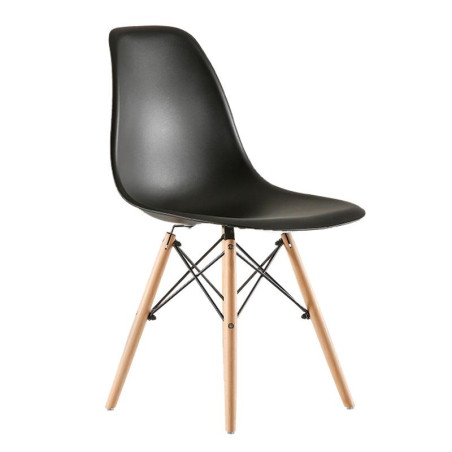 SILLA ESTILO NORDICO 45X50X79CM NEGRA SERIE FINLANDIA MOMI