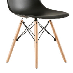 SILLA ESTILO NORDICO 45X50X79CM NEGRA SERIE FINLANDIA MOMI