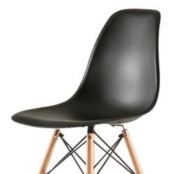 SILLA ESTILO NORDICO 45X50X79CM NEGRA SERIE FINLANDIA MOMI