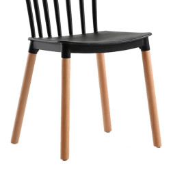 SILLA ESTILO NORDICO 43X43X84CM NEGRA SERIE QUEBEC MOMI