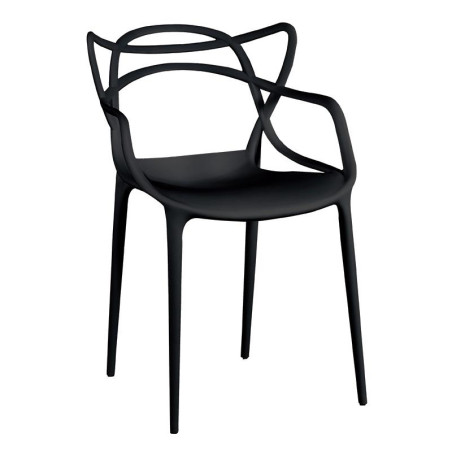 SILLA ESTILO NORDICO 53X55X83CM NEGRA SERIE RIBE MOMI
