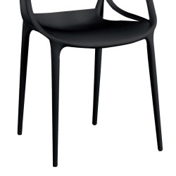 SILLA ESTILO NORDICO 53X55X83CM NEGRA SERIE RIBE MOMI