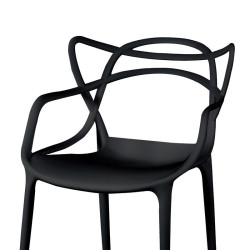 SILLA ESTILO NORDICO 53X55X83CM NEGRA SERIE RIBE MOMI