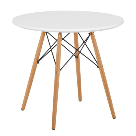 MESA ESTILO NORDICO 80X75CM BLANCA SERIE BAKU MOMI