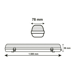 PANTALLA ESTANCA LED INTEGRADO 150CM 48W AIRMEC
