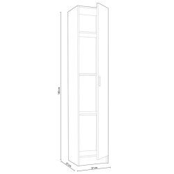 ARMARIO MULTIUSOS ESCOBERO 2P 180X73X37CM ROBLE MOMI