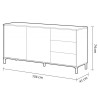 APARADOR BROOKLYN 2 PUERTAS 3 CAJONES 74X154X41CM RCANADIAN MOMI