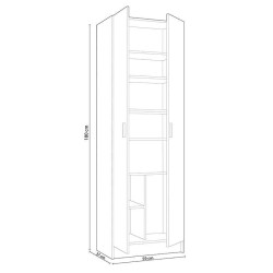 ARMARIO MULTIUSOS 2P 180X59X37CM ROBLE MOMI
