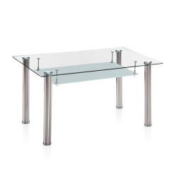 MESA DE COMEDOR DE CRISTAL 75X140X80CM SERIE ALABAMA MOMI