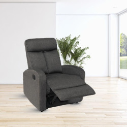 SOFA RELAX RECLINABLE 1 PLAZA 100X95X75CM GRIS OSCURO MOMI