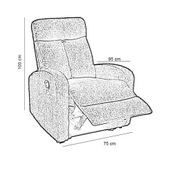 SOFA RELAX RECLINABLE 1 PLAZA 100X95X75CM GRIS OSCURO MOMI