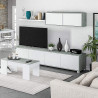 MUEBLE TV CON ESTANTE 6 PUERTAS 1 ESTANTE SUPERIOR BLANCO ARTIK CEMENTO