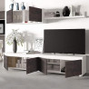 MODULO SALON TV 6 PUERTAS Y 1 ESTANTE SERIE ALIDA BLANCO ARTIK OXIDO MOMI