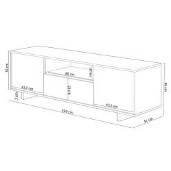 MUEBLE TV 3 PUERTAS 46X150X41CM ZAIRA RCANADIAN GRIS ANTRACITA MOMI