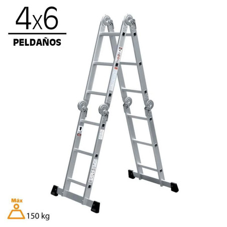 ESCALERA ALUMINIO MULTIPOSICION AIRMEC 4X6