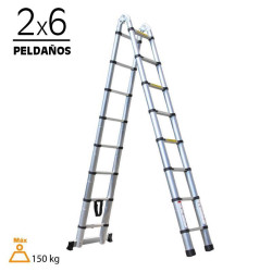 ESCALERA TELESCOPICA ALUMINIO AIRMEC 2X6
