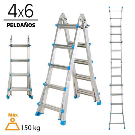 ESCALERA ALUMINIO MULTIPOSICION AIRMEC 4X6